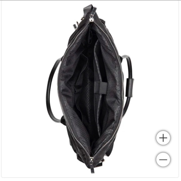 Black Puffy Quilted Tote with Double Handles - Picture 7 of 7